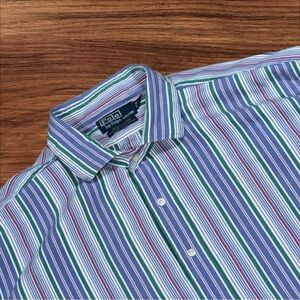 Polo Ralph Lauren Westerton Custom Fit‎ Veritcal Striped Long Sleeve Mens 2XLT